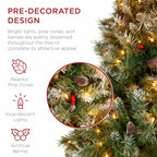 Best Choice Products Christmas Tree Pre-Lit, Pre-Decorated Artificial 7.5ft