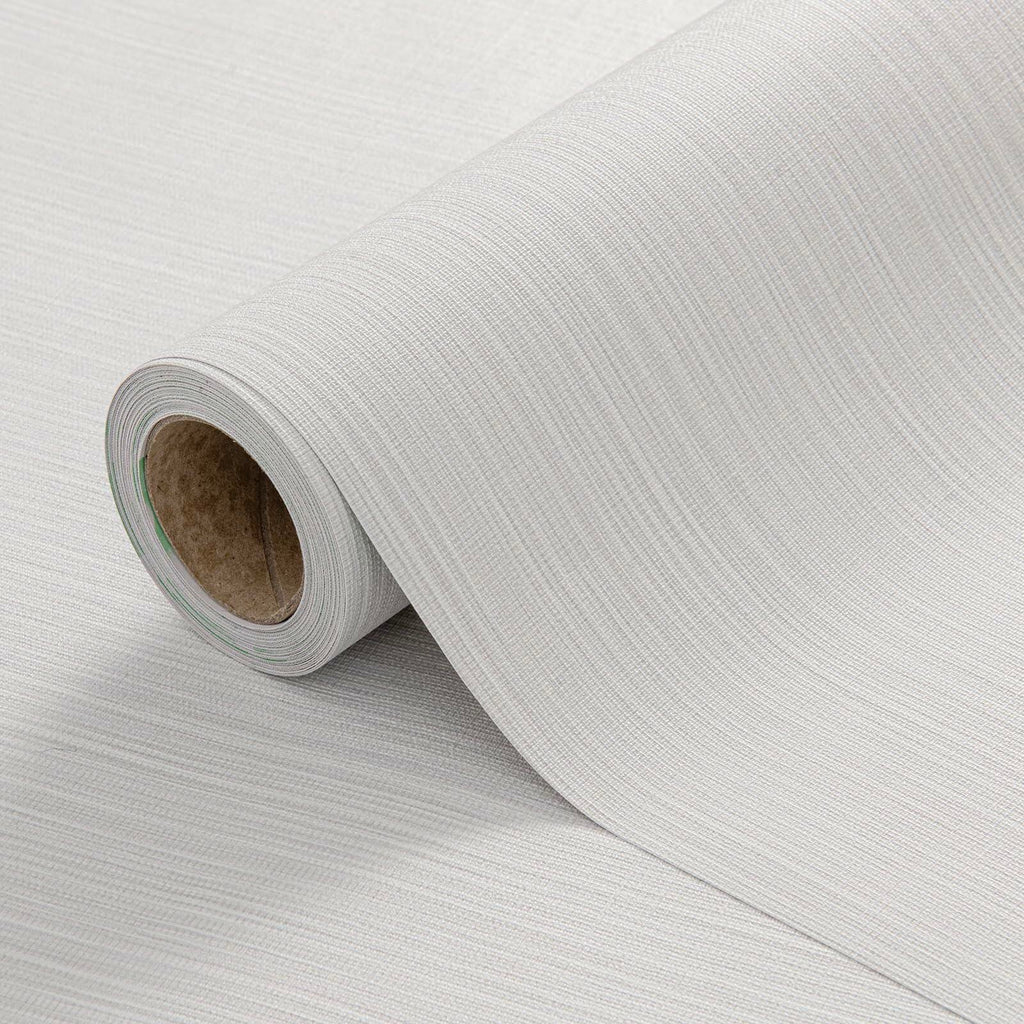 Cozydeco 24"x394" Light Grey Grasscloth Wallpaper Peel and Stick Faux Linen