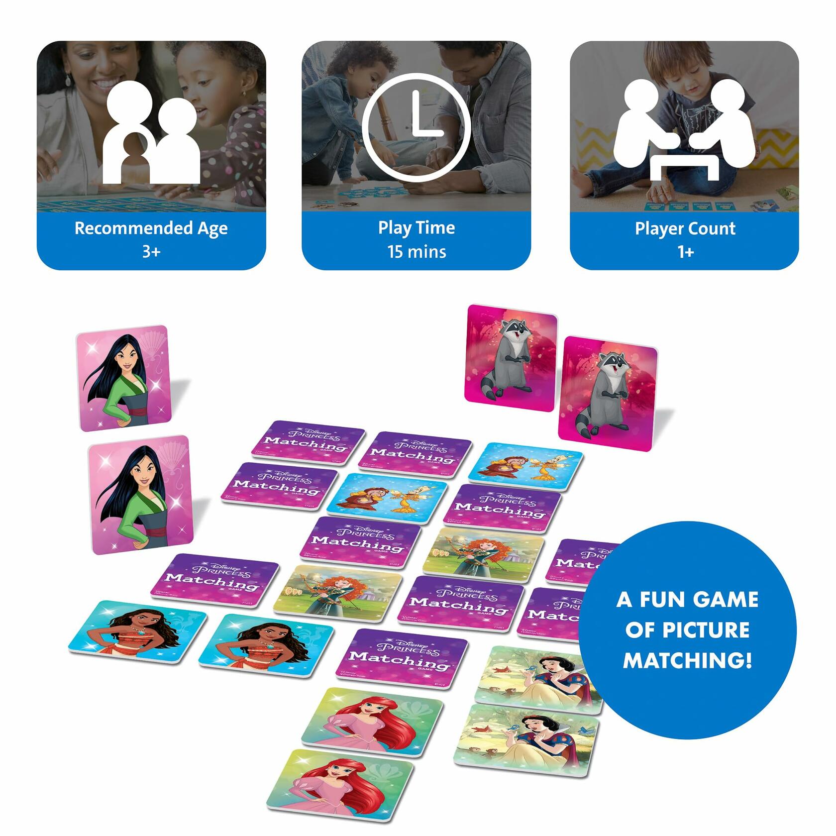 Wonder Forge Disney Princess Matching Game - Fun Memory Game for Kids Ages 3 and