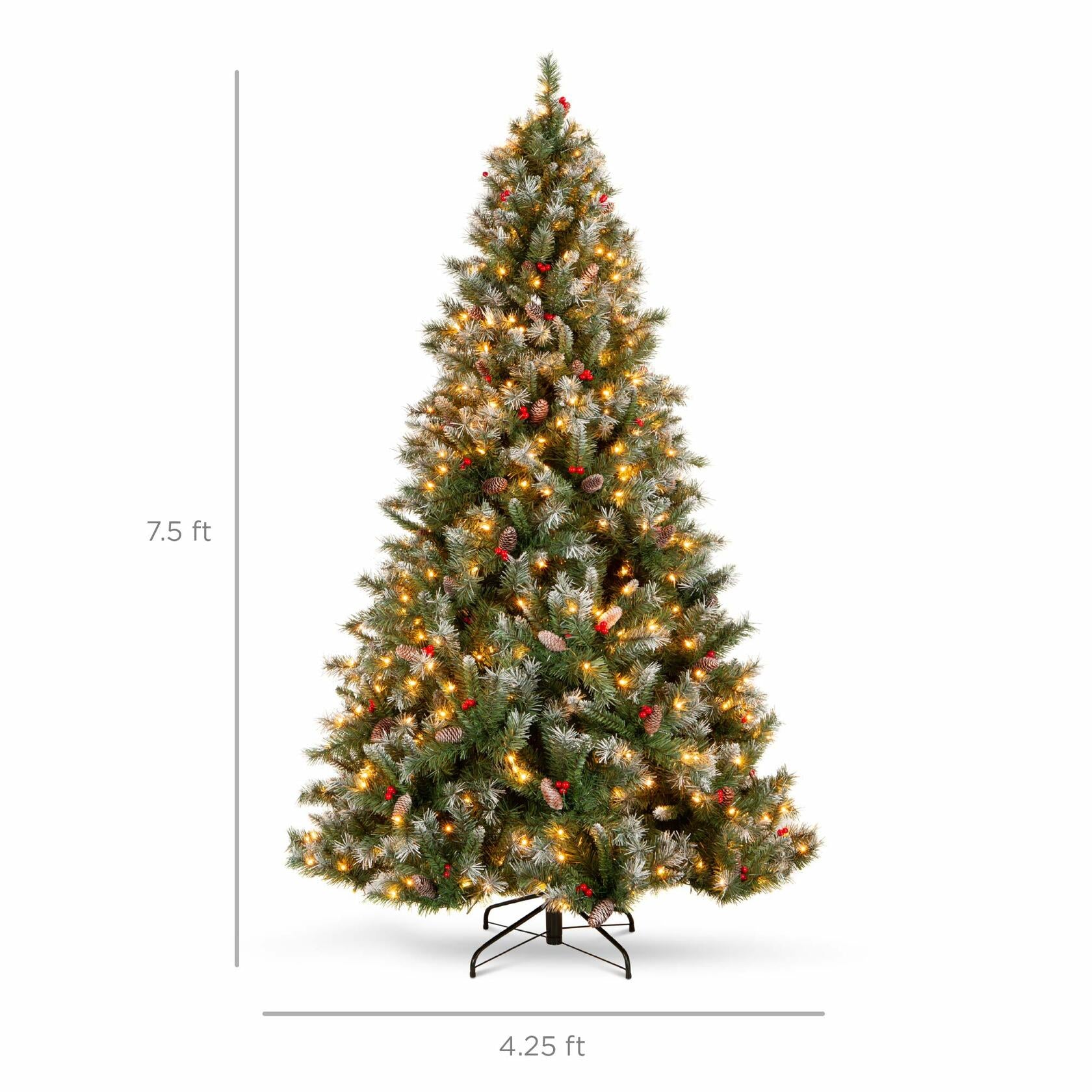 Best Choice Products Christmas Tree Pre-Lit, Pre-Decorated Artificial 7.5ft