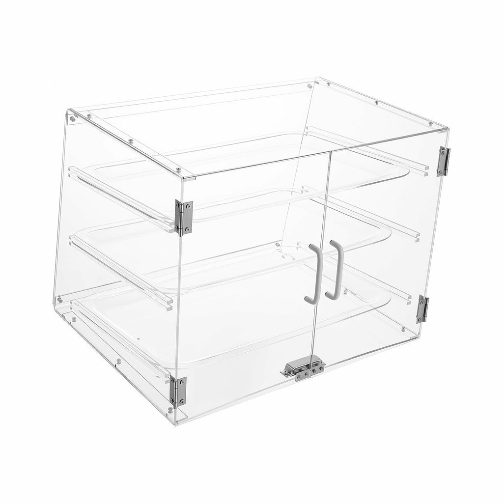 GAMIGIME 3-Layer Dustproof Bread Display Case, Clear Acrylic Counter Top Bakery
