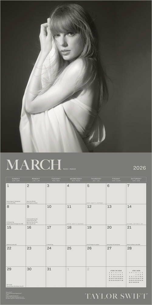 Taylor Swift OFFICIAL | 2026 12 x 24 Inch (Hanging) Monthly Square Wall Calendar