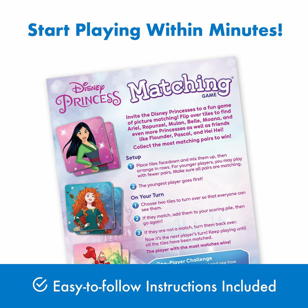 Wonder Forge Disney Princess Matching Game - Fun Memory Game for Kids Ages 3 and