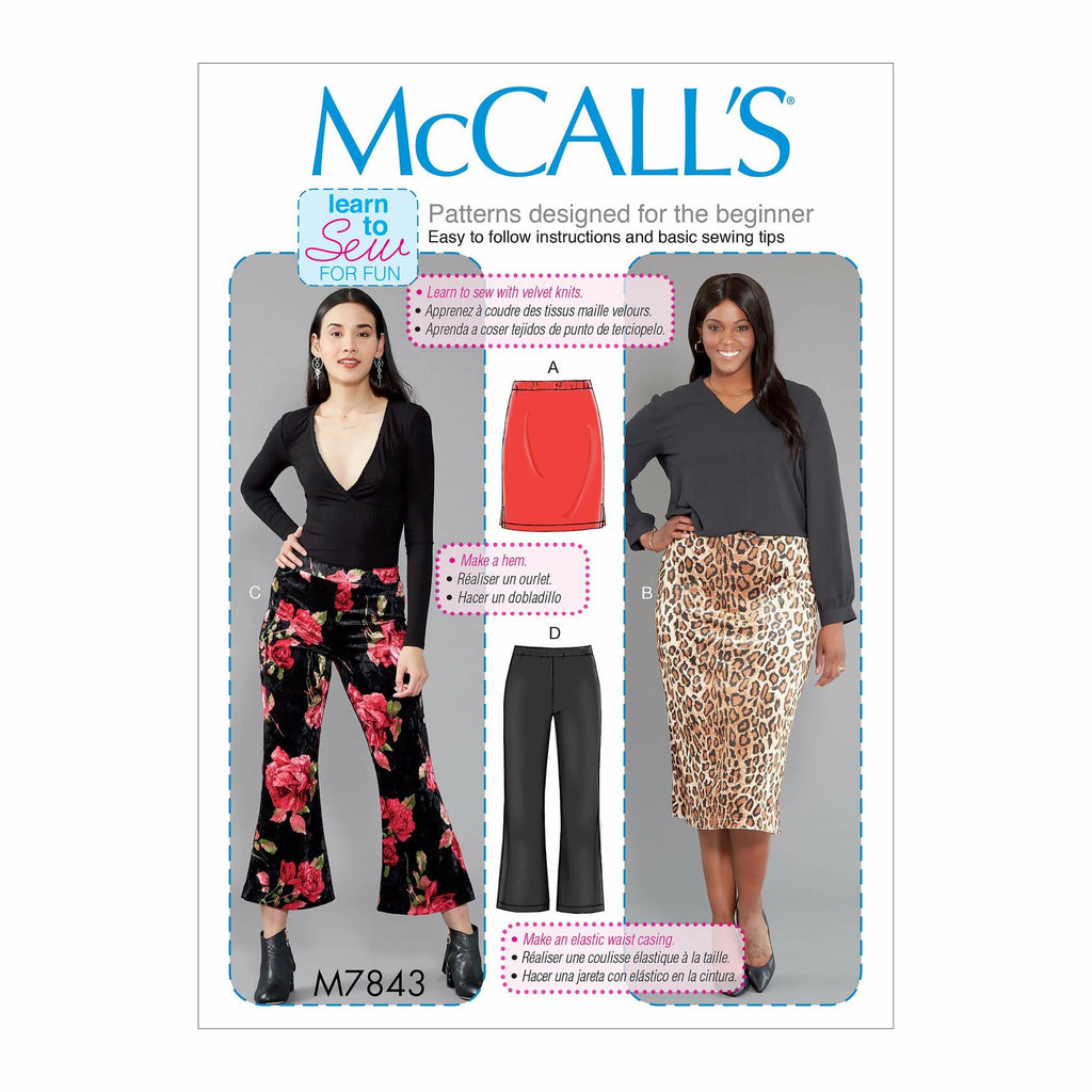 McCall Pattern McCall's Learn Women's Skirt and Pants, Sizes 8-16 Sewing