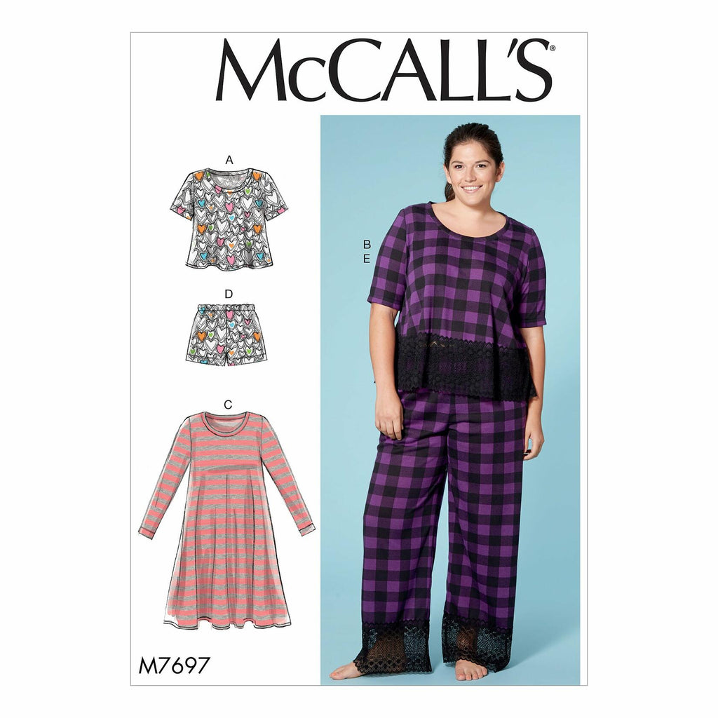 McCall Patterns M7697B50 Misses'/Women's Lounge Tops/Dress/Shorts and Pants