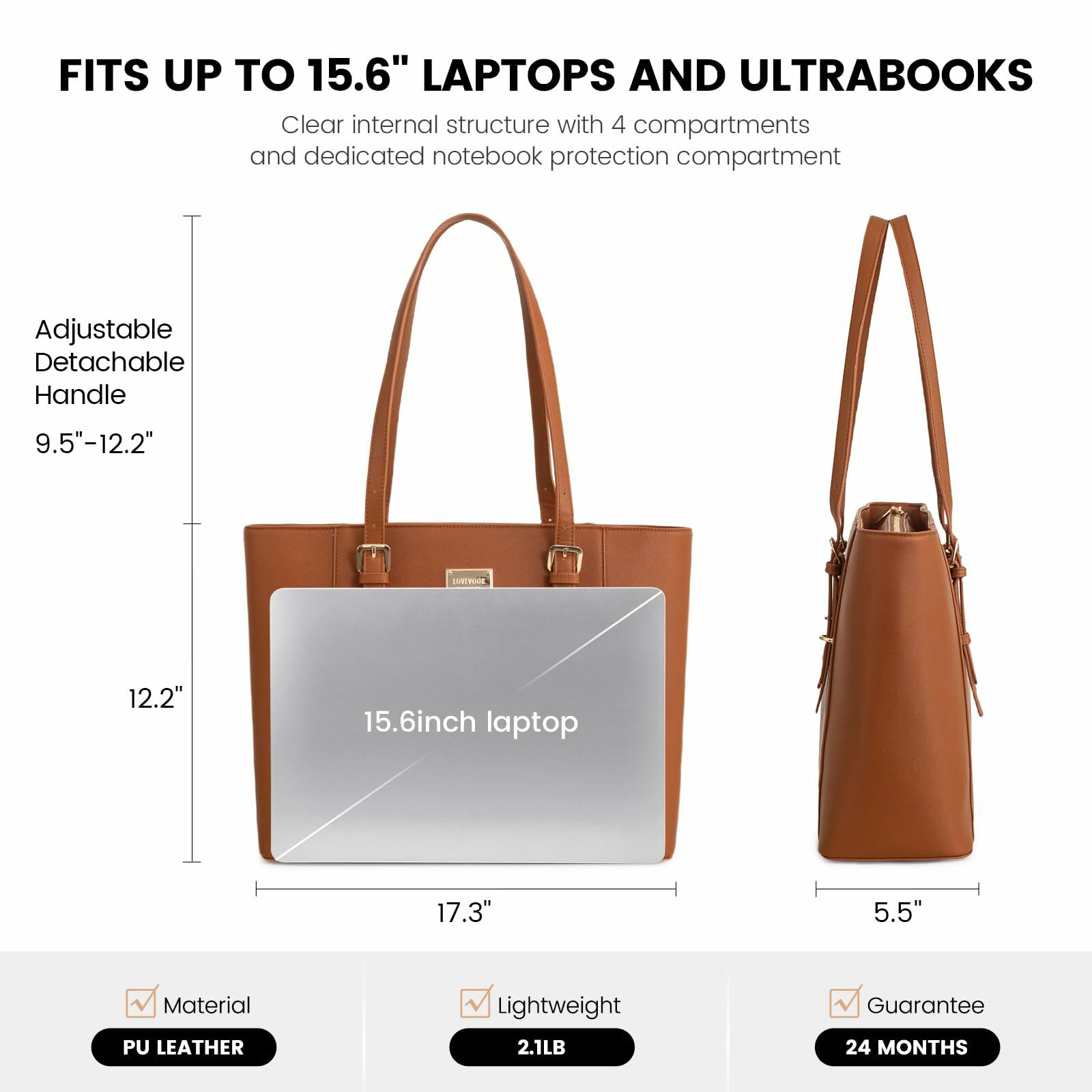 Laptop Bag for Women Large Office Handbags Briefcase Fits Up to 15.6 inch