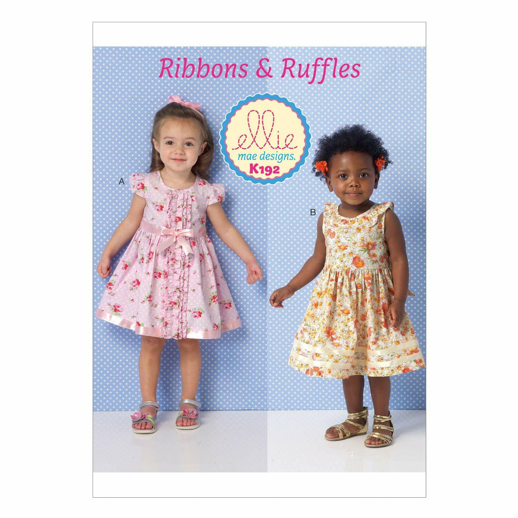 KWIK-SEW PATTERNS K0192 Toddlers' Dresses, in One Envelope (T1 - T4)
