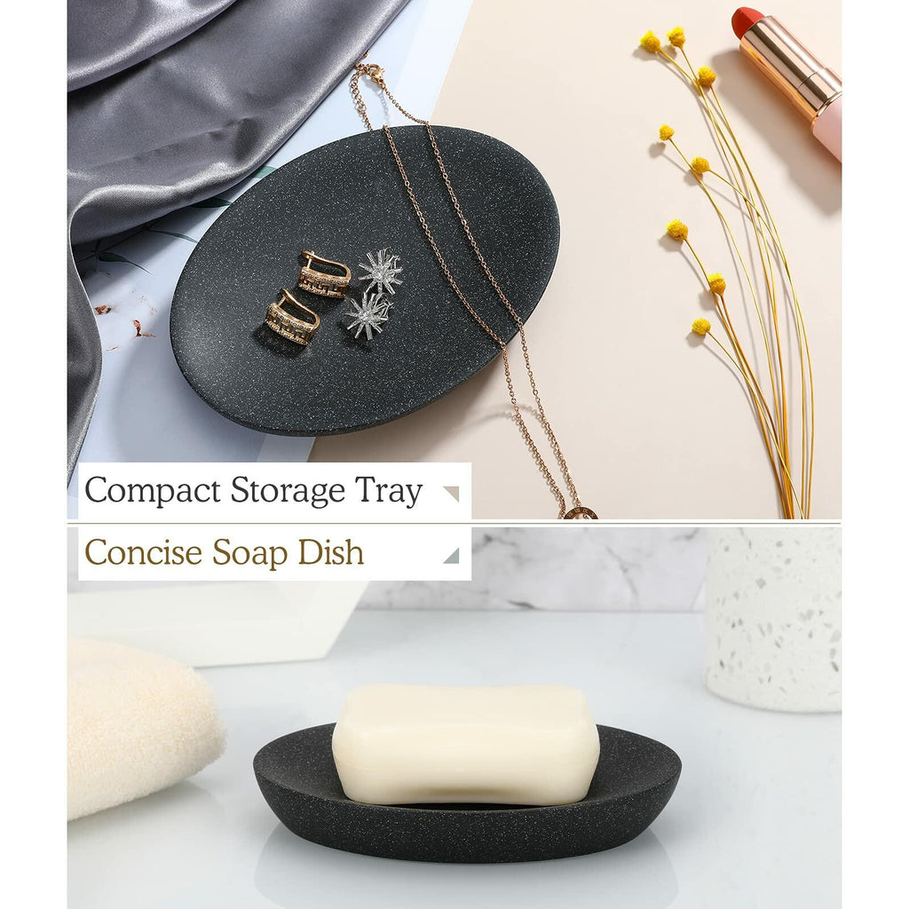 Luxspire Soap Dish, Resin Soap Tray Soap Holder Container Box, Marble Pattern