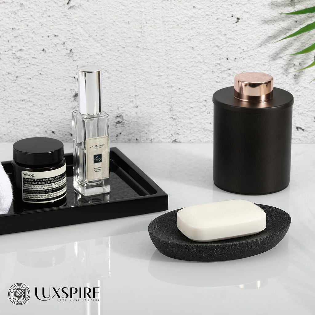 Luxspire Soap Dish, Resin Soap Tray Soap Holder Container Box, Marble Pattern