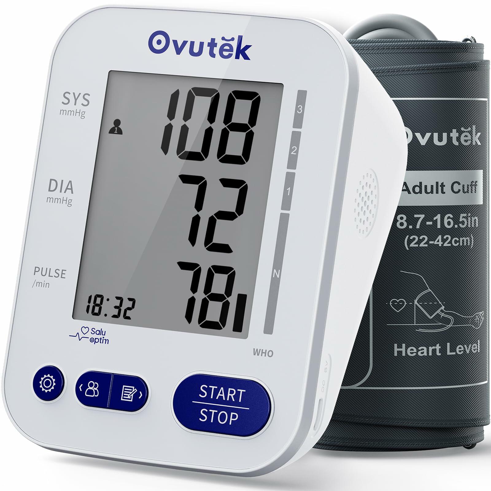 Ovutek Blood Pressure Monitors for Home Use, Large BP Cuff with 240 Memories for