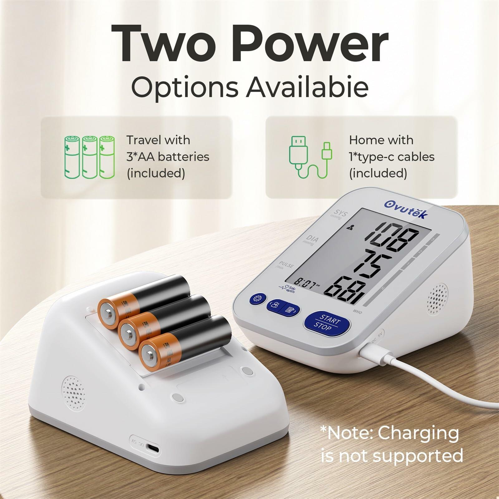 Ovutek Blood Pressure Monitors for Home Use, Large BP Cuff with 240 Memories for