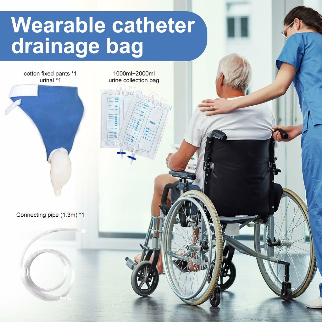 Size Large Urine Collection Wearable Bag Catheters for Men Reusable Wearable