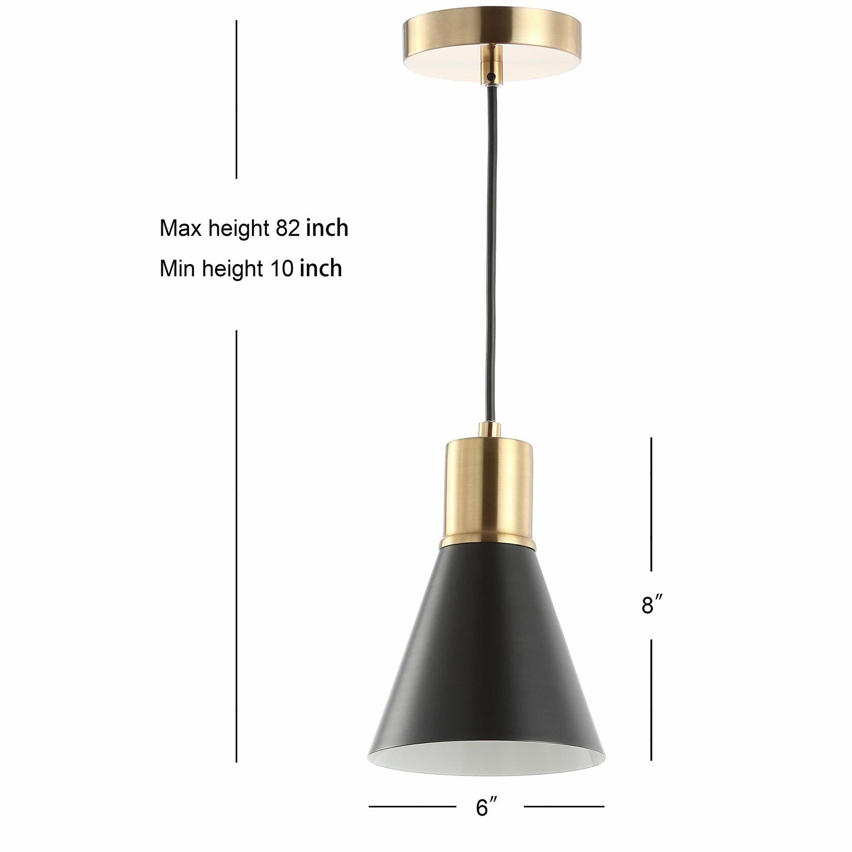 JONATHAN Y Apollo 6" Metal LED Pendant Contemporary Dimmable Adjustable JYL6131A