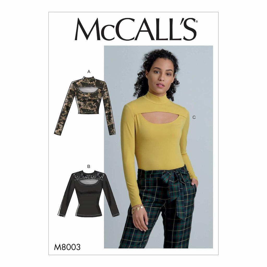 McCall's M8003E5 Easy Women's Long Sleeve Pullover Top Sewing Patterns, Sizes
