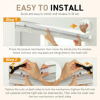 Fabublinds No Drill No Tool 1" Vinyl Mini Blinds, 24" W X 36" H Light Filtering
