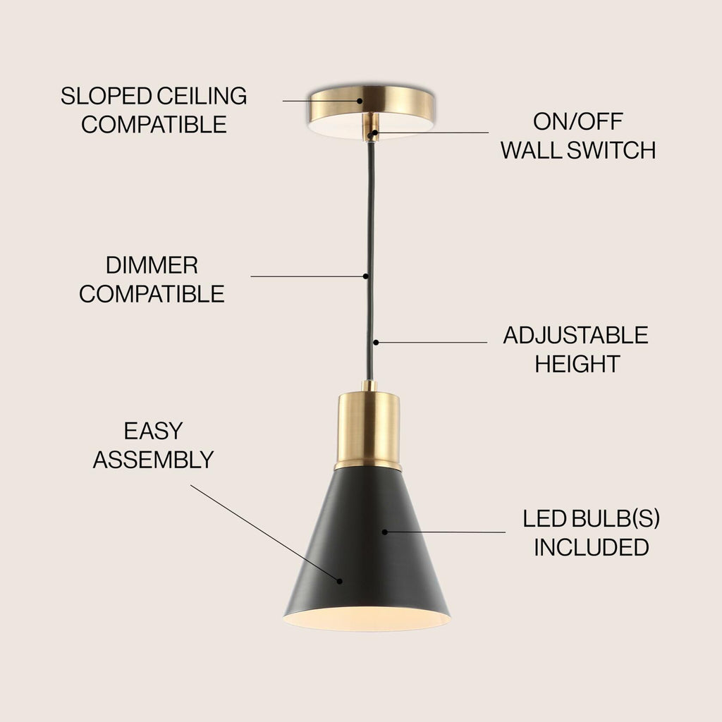 JONATHAN Y Apollo 6" Metal LED Pendant Contemporary Dimmable Adjustable JYL6131A
