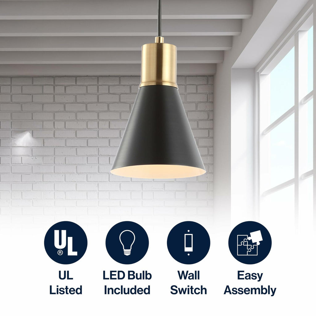 JONATHAN Y Apollo 6" Metal LED Pendant Contemporary Dimmable Adjustable JYL6131A