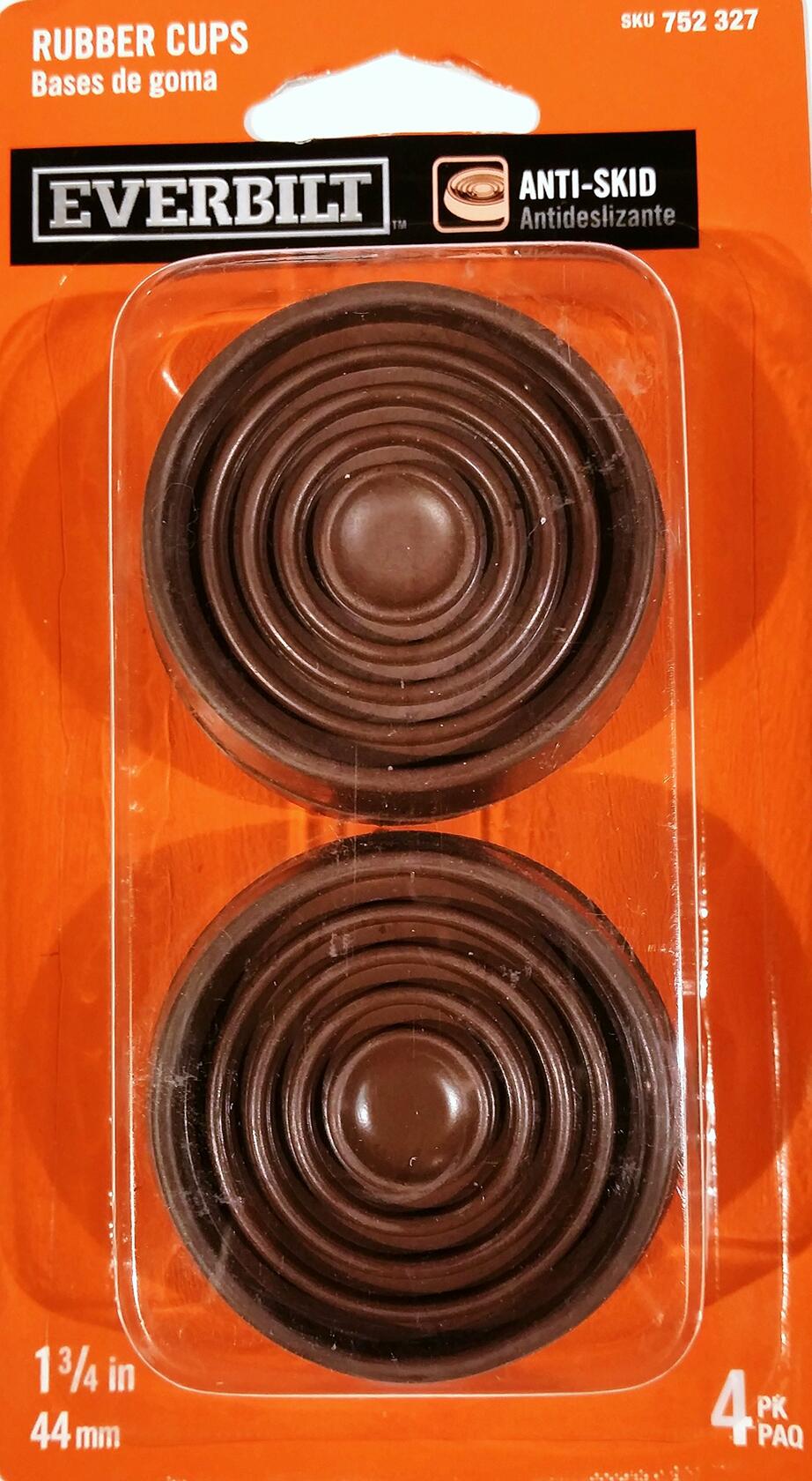4 Pack Rubber Cups, Brown, 1-3/4"