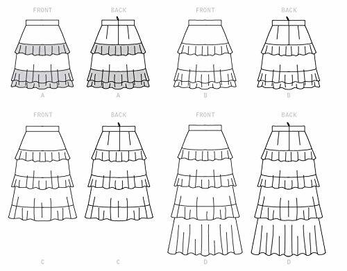 McCall Pattern Women's Flounce Skirt, Sizes 6-14 Sewing Pattern