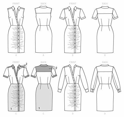 McCall Pattern McCall's Women's Fitted Dress, Sizes 14-22 Sewing Pattern, Plain