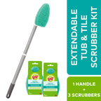 Scotch-Brite Extendable Tub & Tile Scrubber Kit, Includes 1 Handle and 3