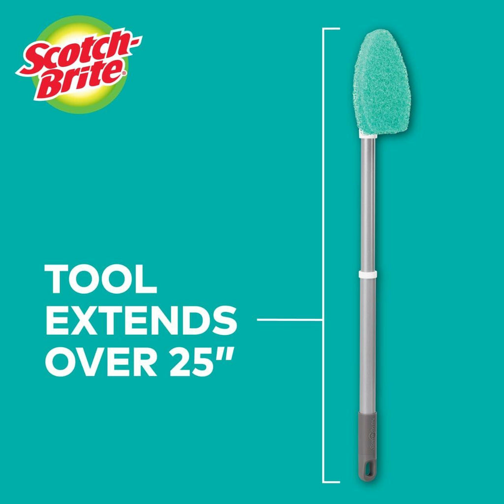 Scotch-Brite Extendable Tub & Tile Scrubber Kit, Includes 1 Handle and 3