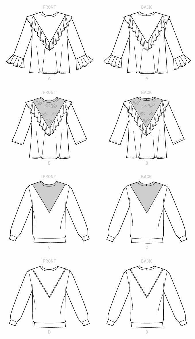 McCall's Women's Pullover Shirt, Sizes 8-22 Sewing Pattern