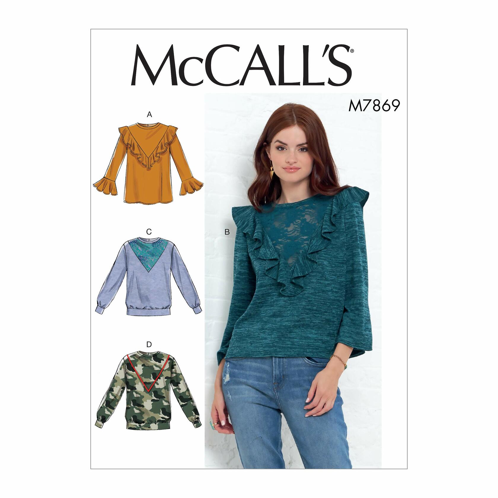 McCall's Women's Pullover Shirt, Sizes 8-22 Sewing Pattern