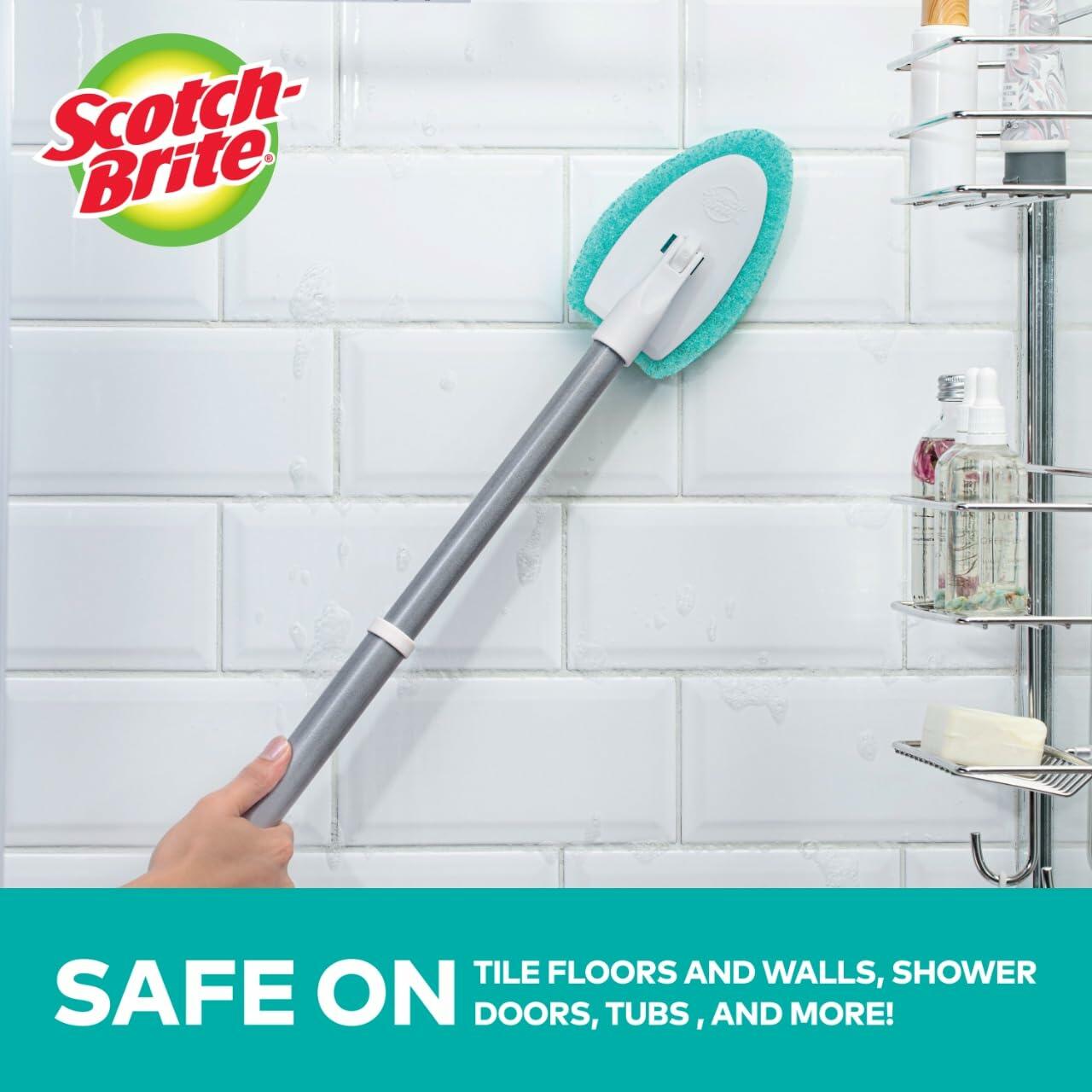 Scotch-Brite Extendable Tub & Tile Scrubber Kit, Includes 1 Handle and 3
