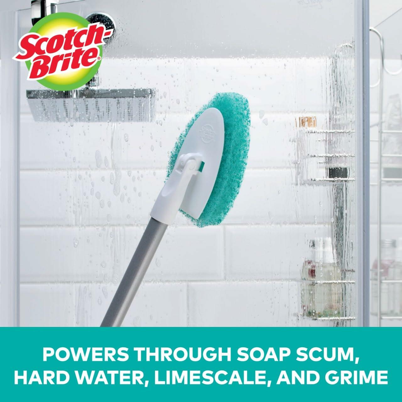 Scotch-Brite Extendable Tub & Tile Scrubber Kit, Includes 1 Handle and 3