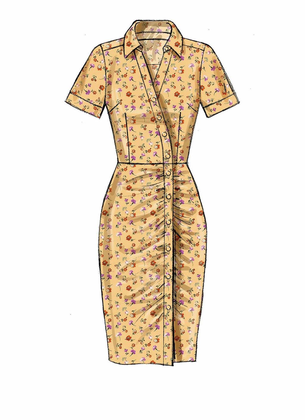 McCall Pattern McCall's Women's Fitted Dress, Sizes 14-22 Sewing Pattern, Plain