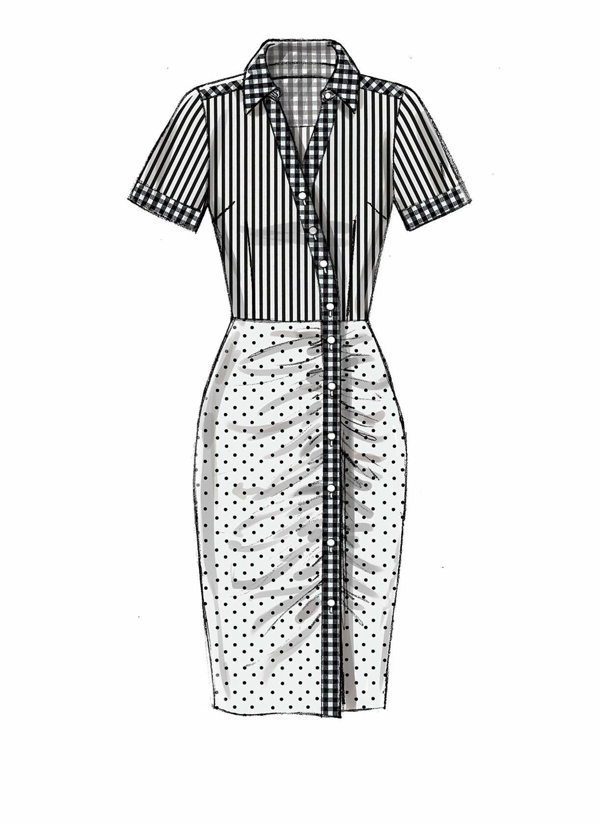 McCall Pattern McCall's Women's Fitted Dress, Sizes 14-22 Sewing Pattern, Plain