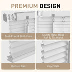 Fabublinds No Drill No Tool 1" Vinyl Mini Blinds, 24" W X 36" H Light Filtering