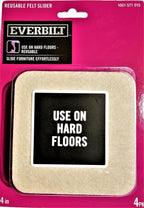4 Pack Oatmeal Square Thin Felt Reusable Slider,4 in.