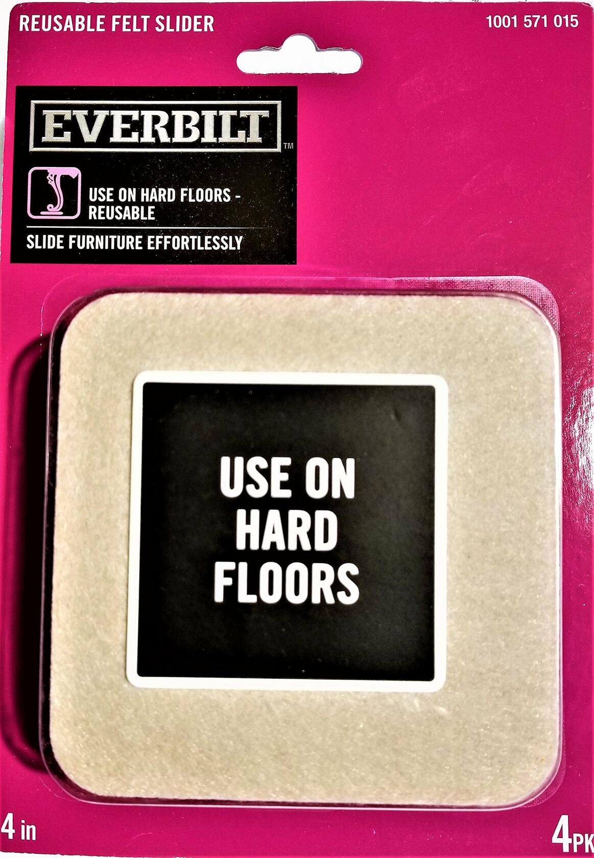 4 Pack Oatmeal Square Thin Felt Reusable Slider,4 in.