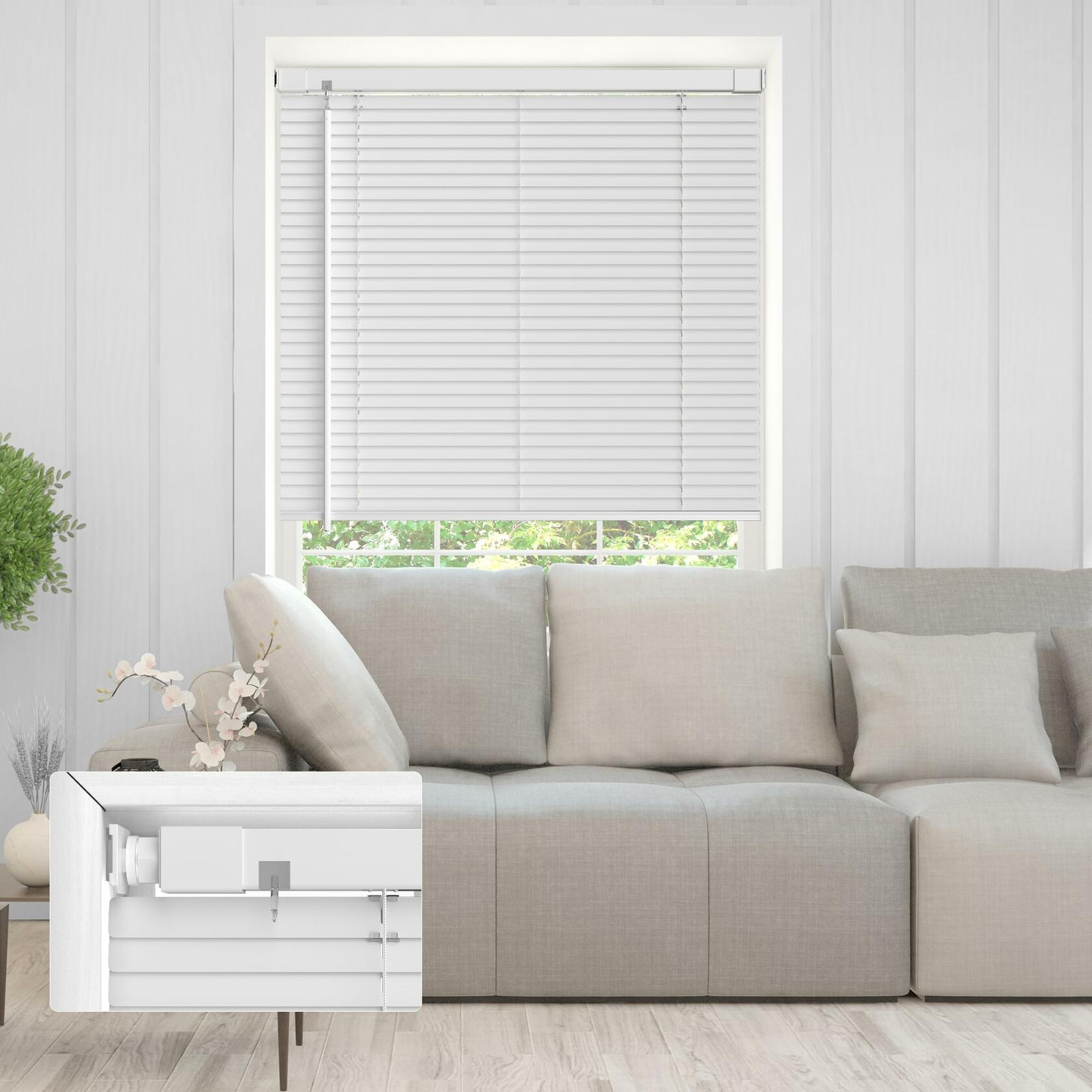 Fabublinds No Drill No Tool 1" Vinyl Mini Blinds, 24" W X 36" H Light Filtering
