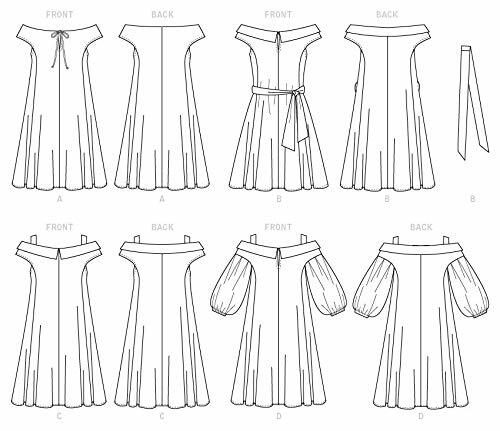 McCall Pattern Women's Loose Fitting Strapless Dress, Sizes 6-14 Sewing Pattern