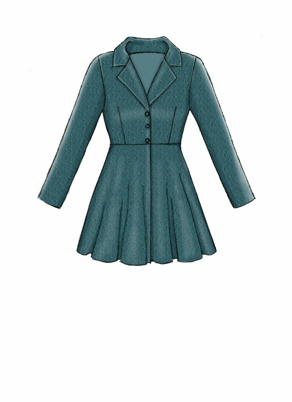 McCall Pattern Women's Belt and Straight or Flared Coat, Sizes 6-14 Sewing