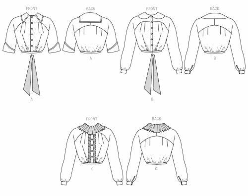McCall's Pattern M8078 AX5 Misses' Historical Blouse by Angela Clayton, Size AX5
