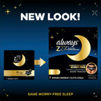 14 Count Always ZZZ Overnight Disposable Period Underwear for Women, Large, 360°