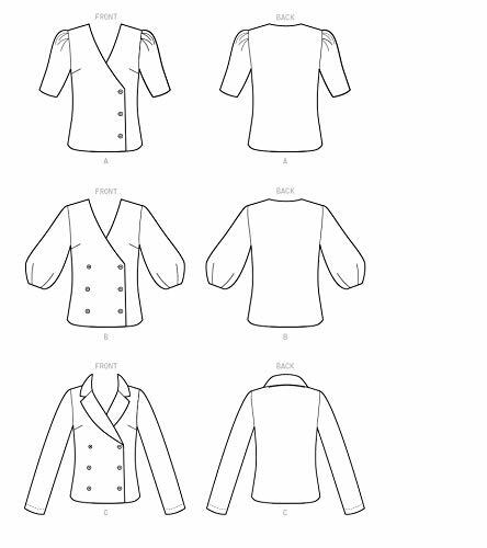 McCall's Pattern Misses' Tops, a5 (6-8-10-12-14), Various
