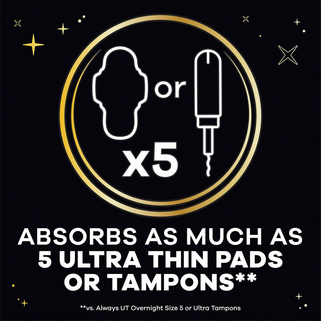 14 Count Always ZZZ Overnight Disposable Period Underwear for Women, Large, 360°