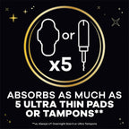 14 Count Always ZZZ Overnight Disposable Period Underwear for Women, Large, 360°