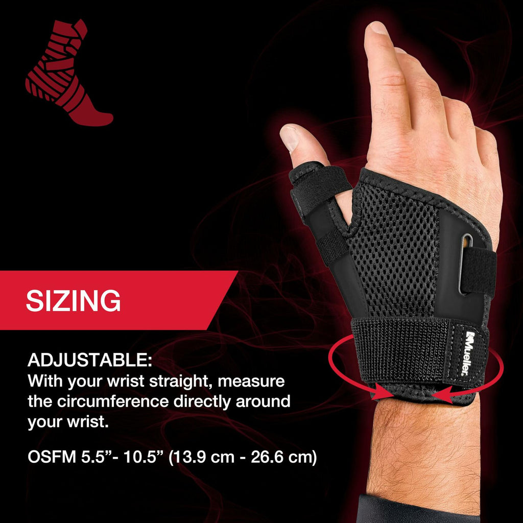MUELLER Sports Medicine Adjust-to-Fit Thumb Brace, Spica Splint, Thumb Pain