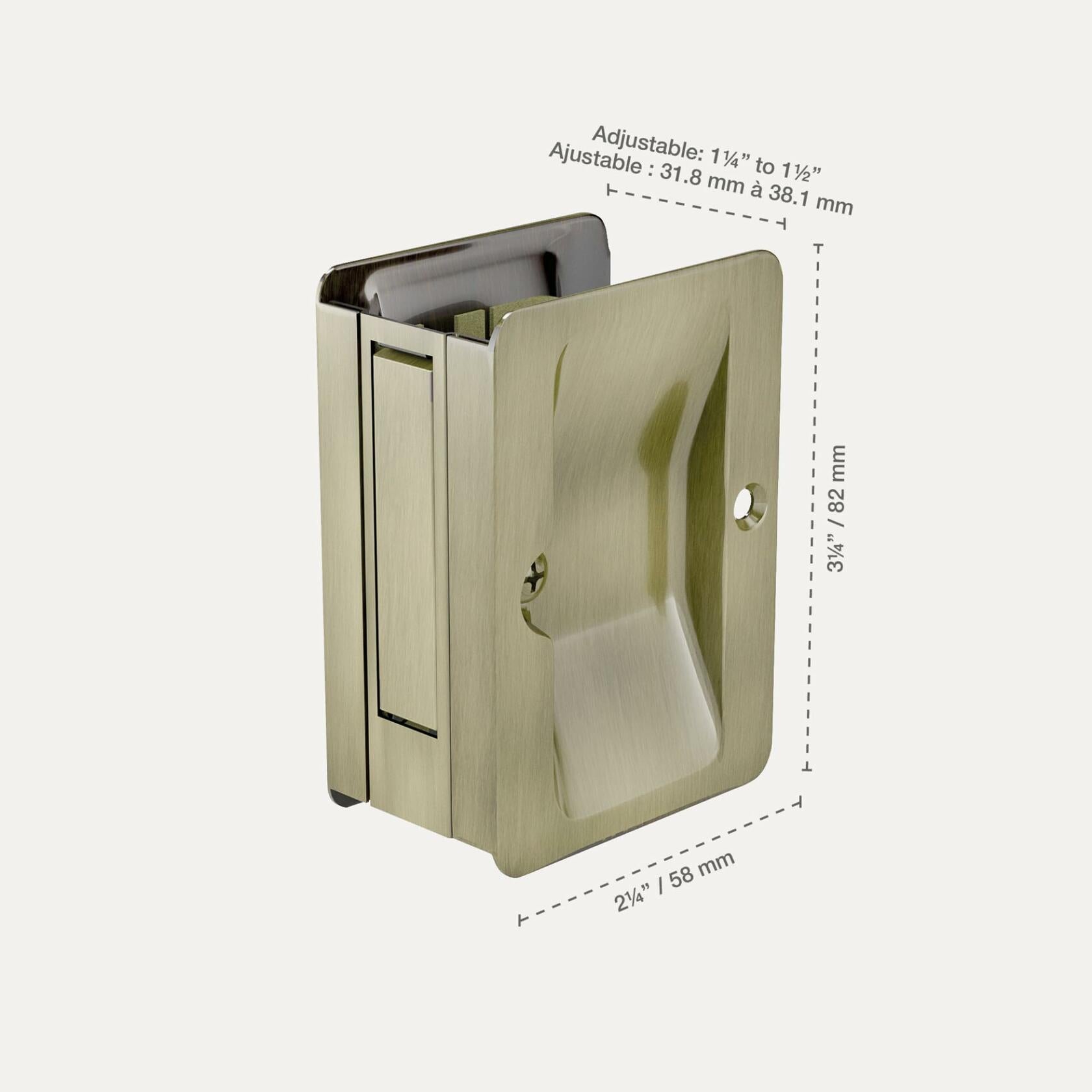 Richelieu Hardware 1700ABPSBC Onward Pocket Door Pull, Passage Lock, 3 1/4 in