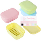 Quatish 4 Pack Travel Soap Case Leakproof, Portable Travel Bar Soap Holder