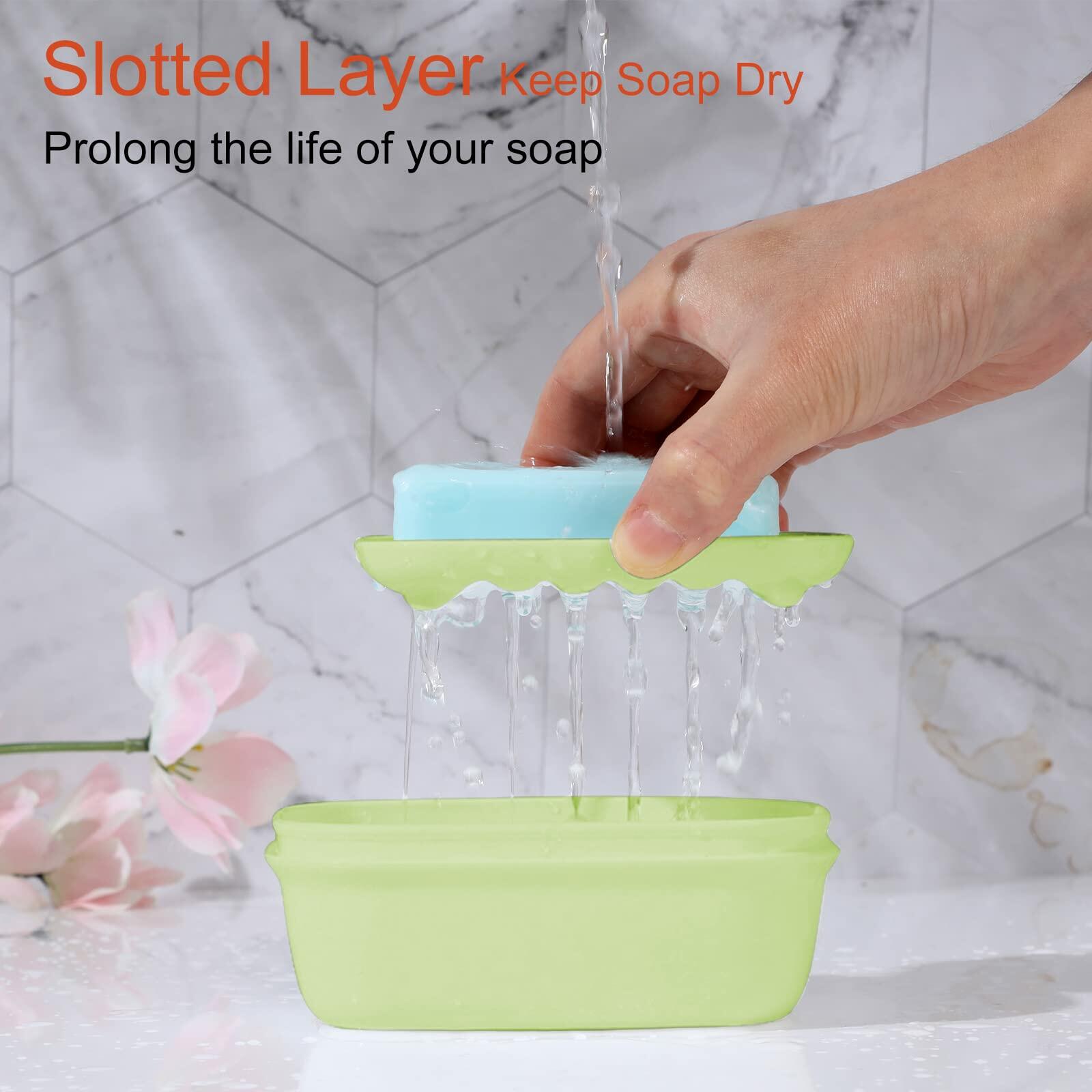 Quatish 4 Pack Travel Soap Case Leakproof, Portable Travel Bar Soap Holder