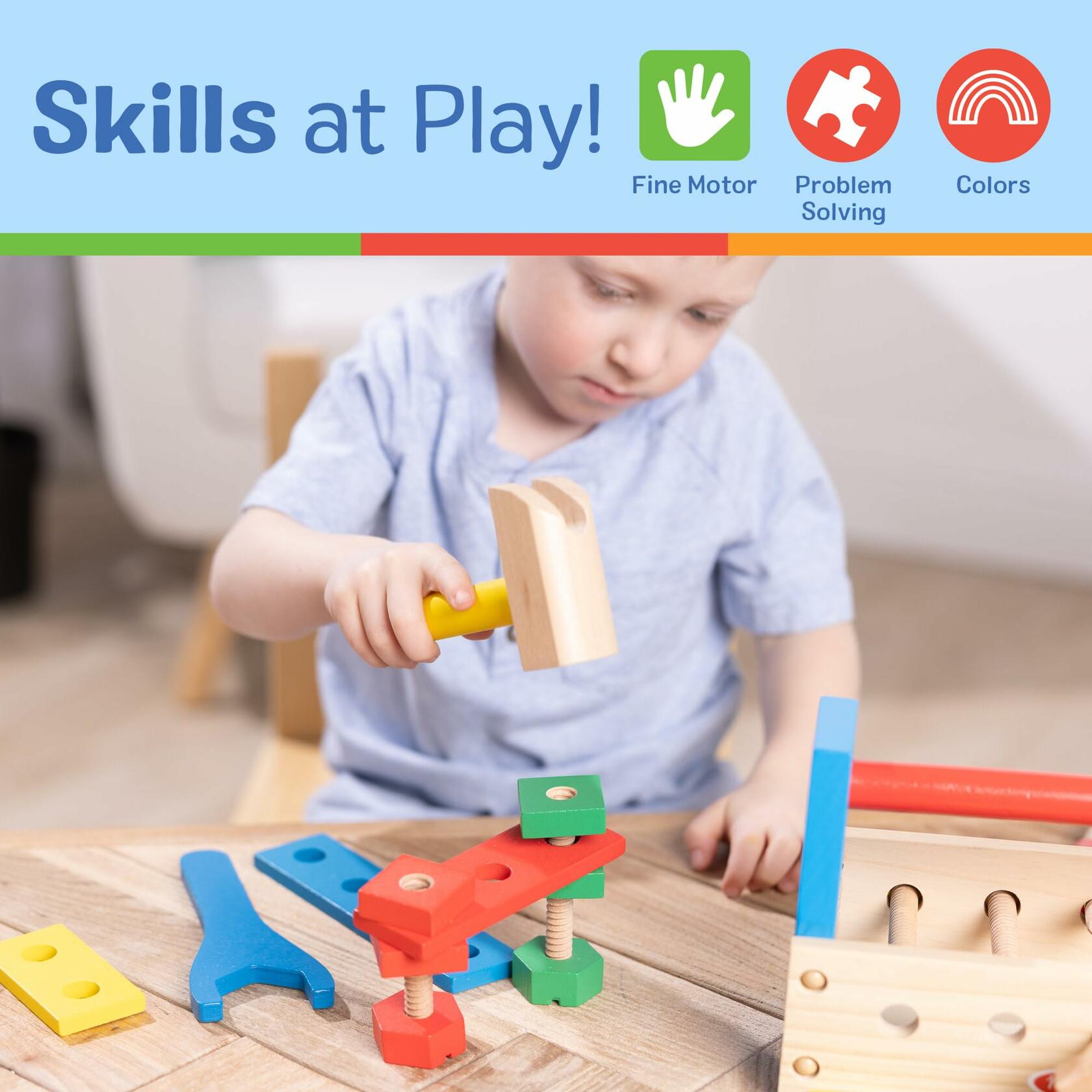 24 pcs Melissa & Doug Take-Along Tool Kit Wooden Construction Toy