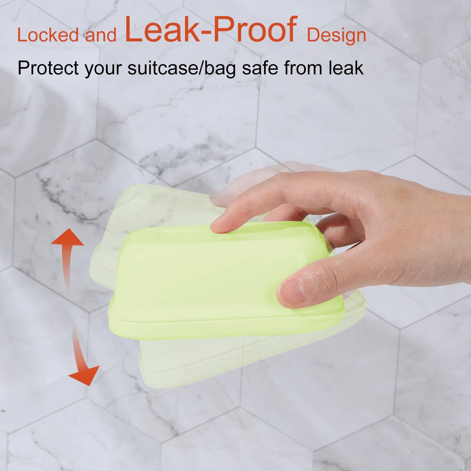 Quatish 4 Pack Travel Soap Case Leakproof, Portable Travel Bar Soap Holder