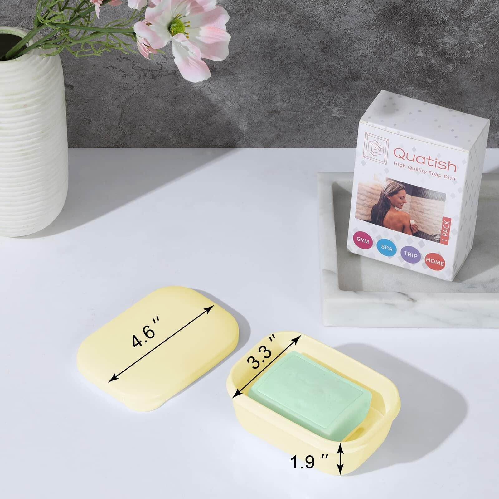 Quatish 4 Pack Travel Soap Case Leakproof, Portable Travel Bar Soap Holder